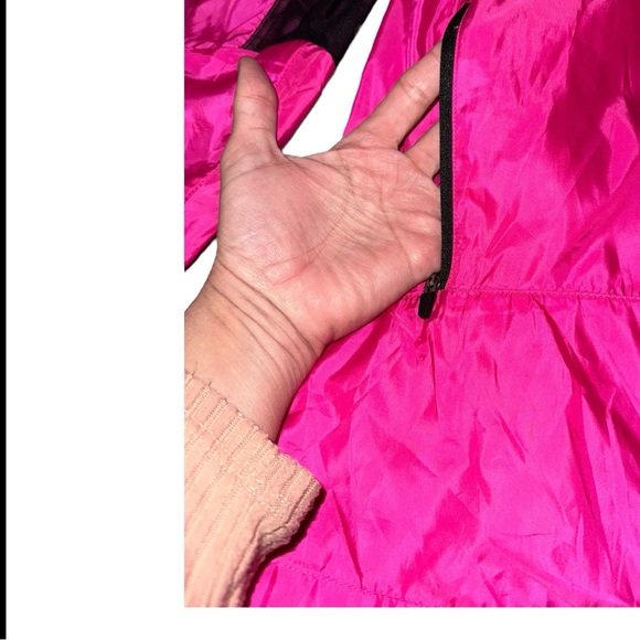 LulaRoe LLR Rise Hot Pink & Black Full Zip Windbreaker Jacket With Mesh Small - Picture 2 of 6